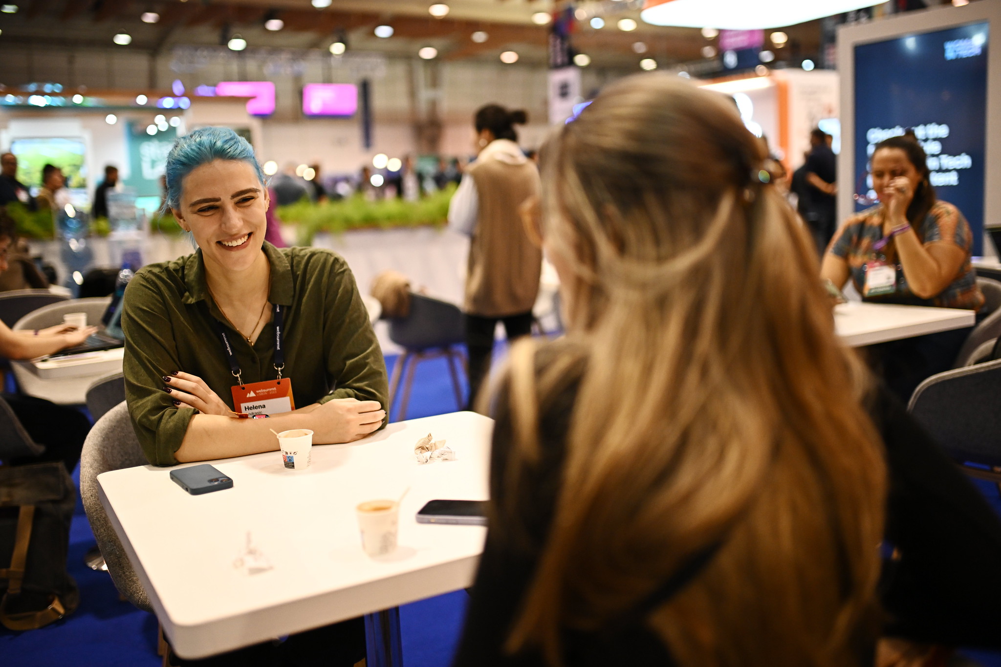 A general view of the Women in Tech lounge during day one of Web Summit 2023 at the Altice Arena in Lisbon, Portugal.