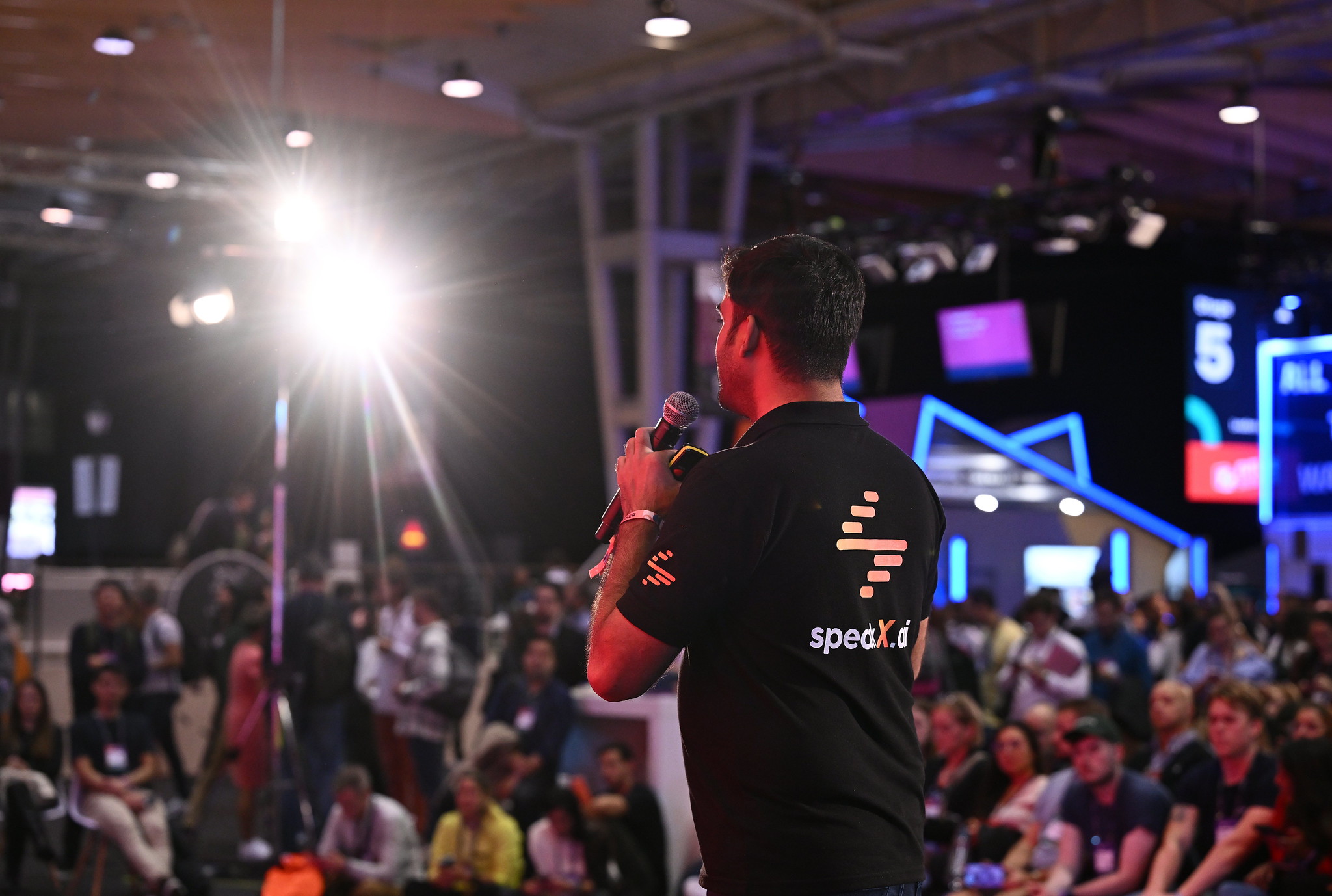 Arpit Mittal, Founder & CEO, SpeakX, on Growth Summit Stage during day three of Web Summit 2023 at the Altice Arena in Lisbon, Portugal