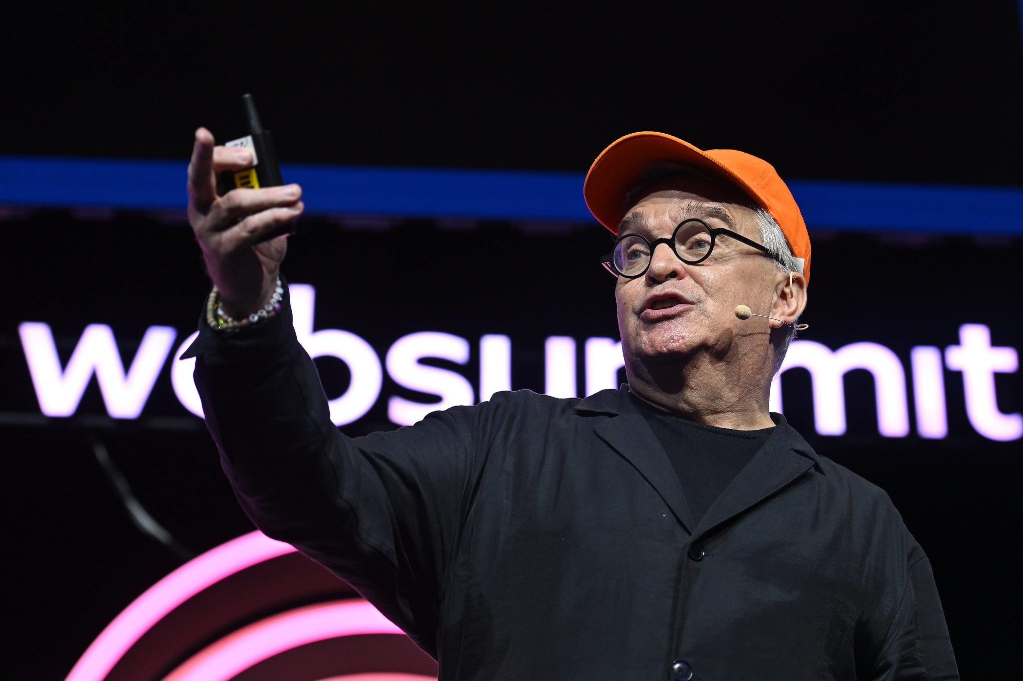 Brian Collins, Founder & Chief Creative Officer, COLLINS, at Creatiff Stage during day one of Web Summit 2023 at the Altice Arena in Lisbon, Portugal